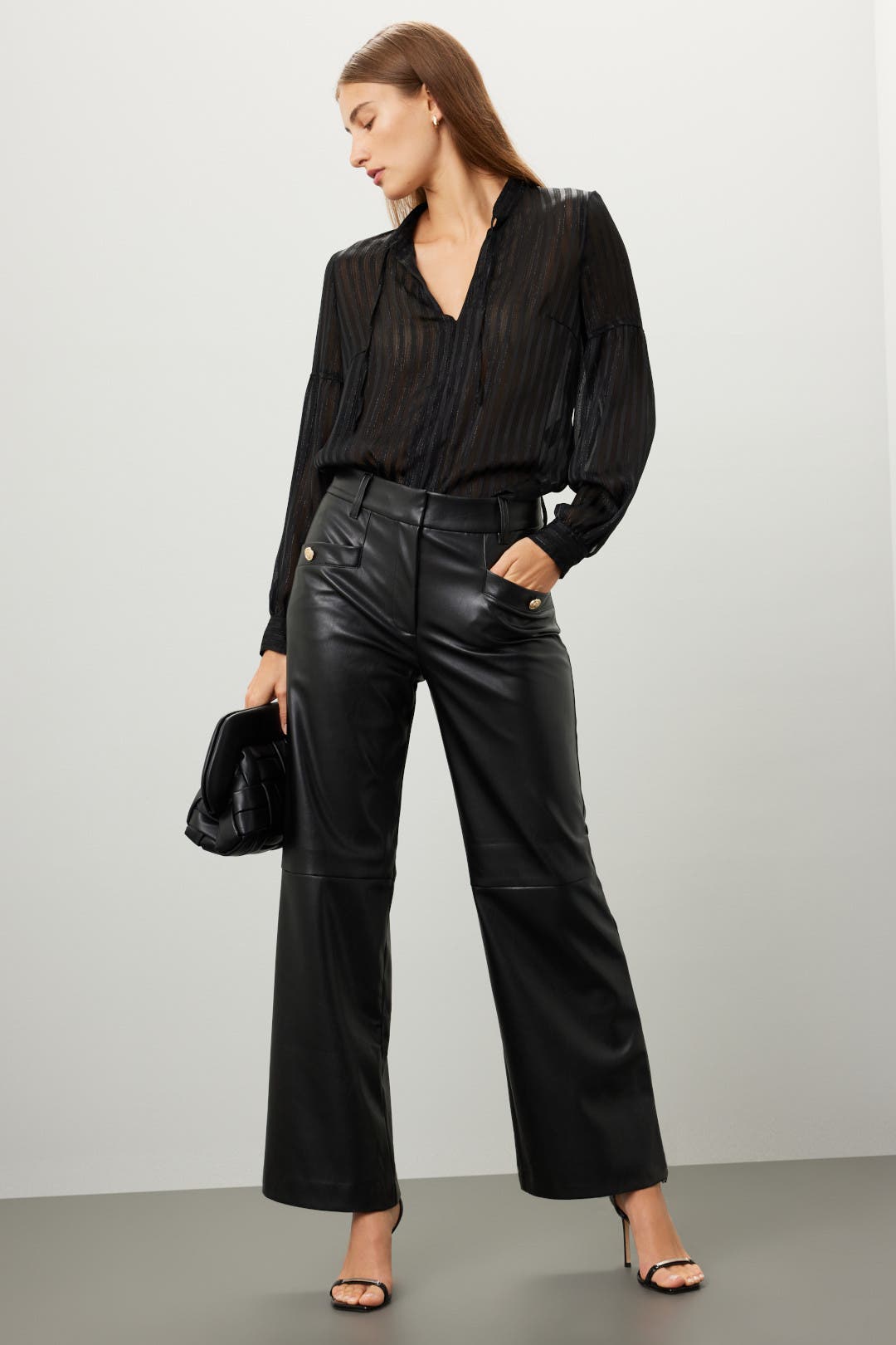 Derek Lam 10 Crosby x RTR Traight Leg Leather Trouser – Size 12