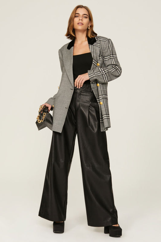 Ronny Kobo Black And White Plaid Blazer – Size 6