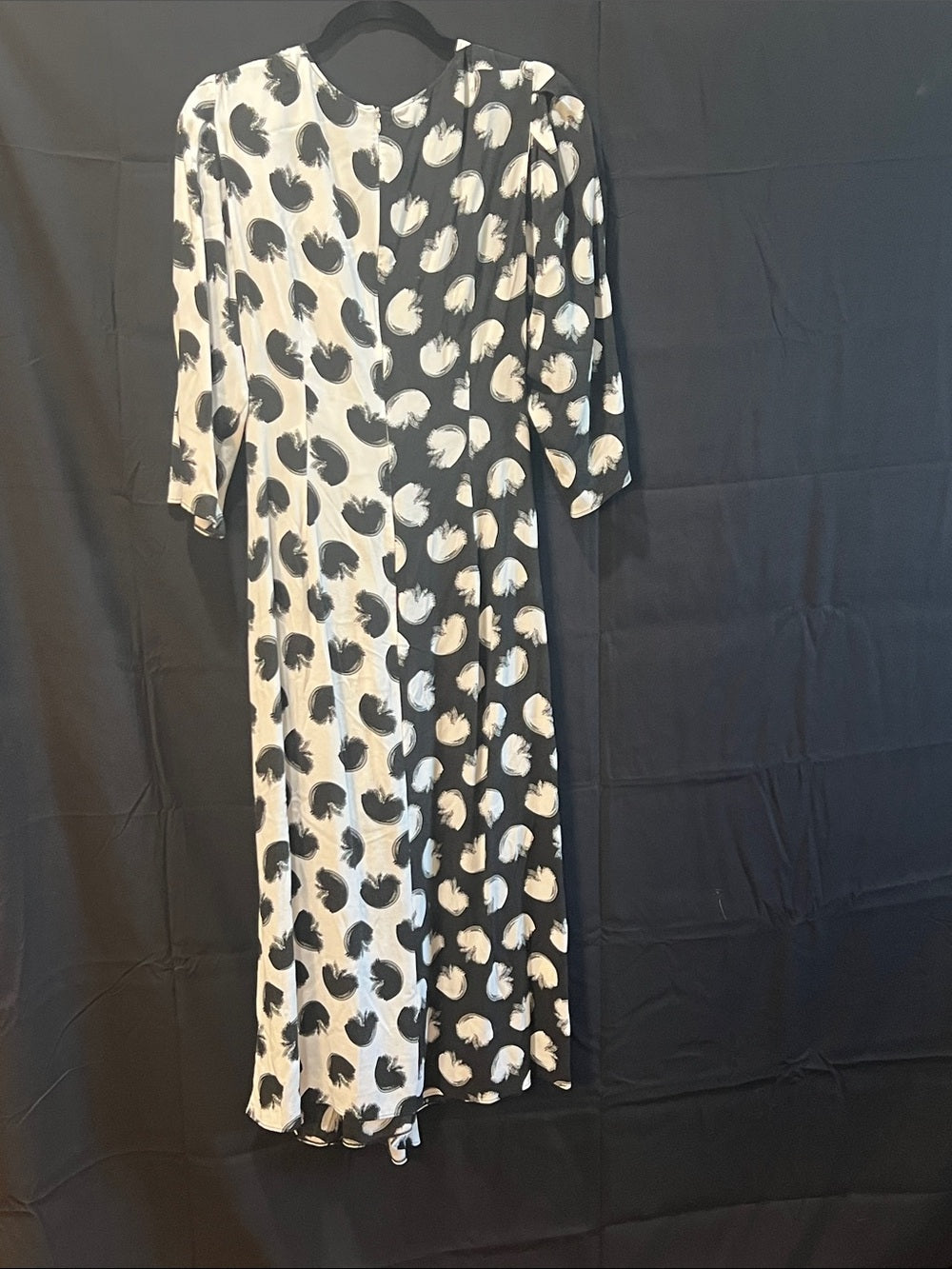 Boss Donotta Black and White Wrap Maxi Dress with Abstract Print