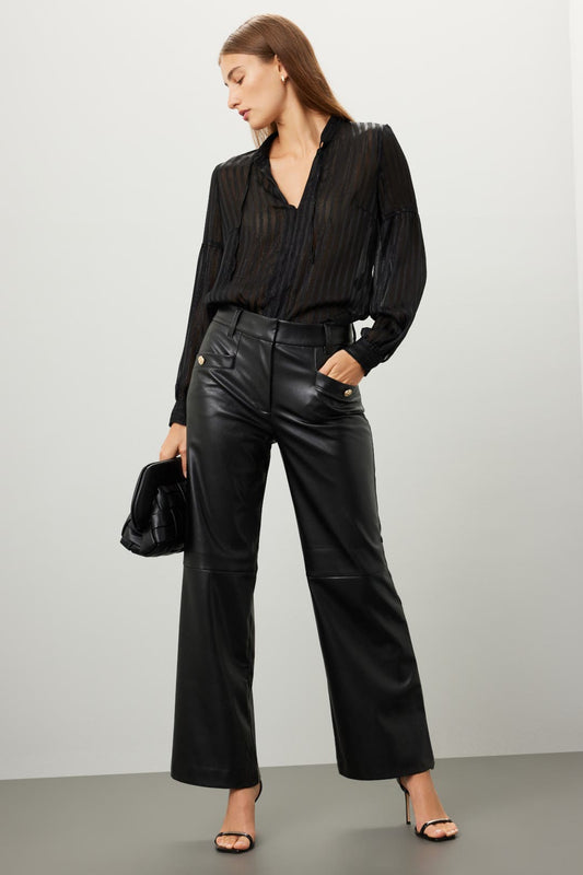 Derek Lam 10 Crosby x RTR Traight Leg Leather Trouser – Size 12