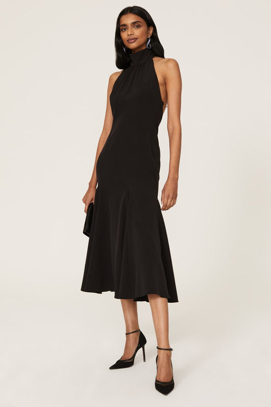 Milly Black Mockneck Slvless Midi Gown With – Size 4