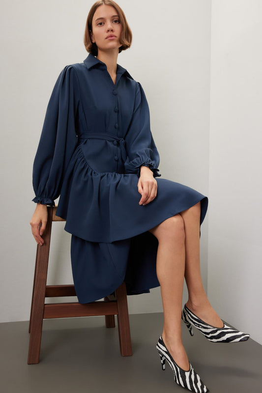 Osman Yousefzada x RTR Twill Ruffle Dress – Size 16