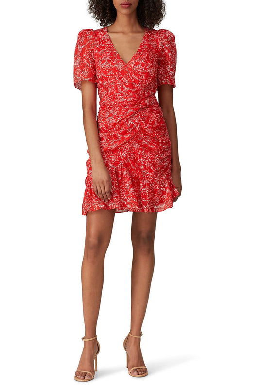 Parker Red Floral Printed V Nck Hourglass – Size 4