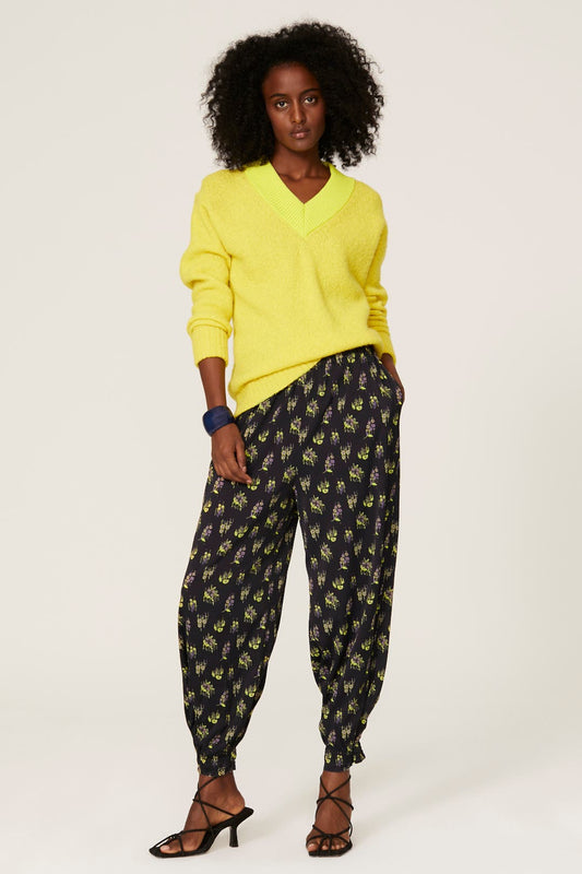 Rachel Comey Black W/ Floral Print Pant – Size 6