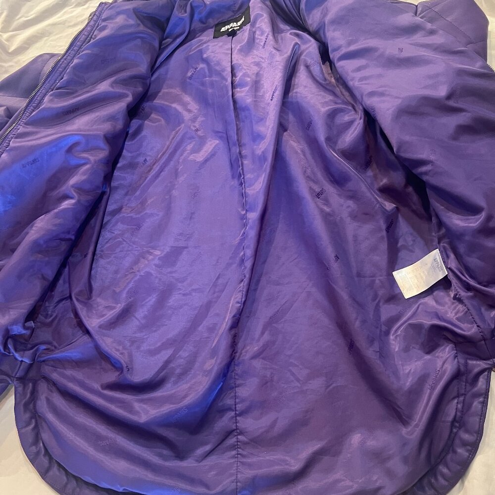 Apparis Stevie Faux Leather Coat – Purple Quilted Beauty