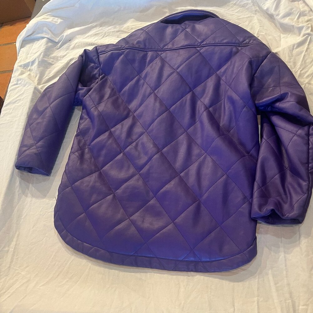 Apparis Stevie Faux Leather Coat – Purple Quilted Beauty