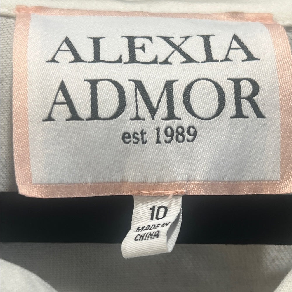Alexia Admor Navy and White Gingham Button-Up Top
