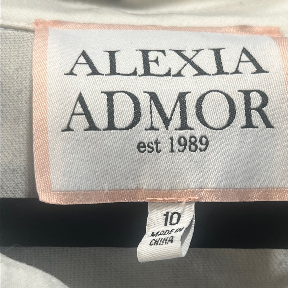 Alexia Admor Navy and White Gingham Button-Up Top