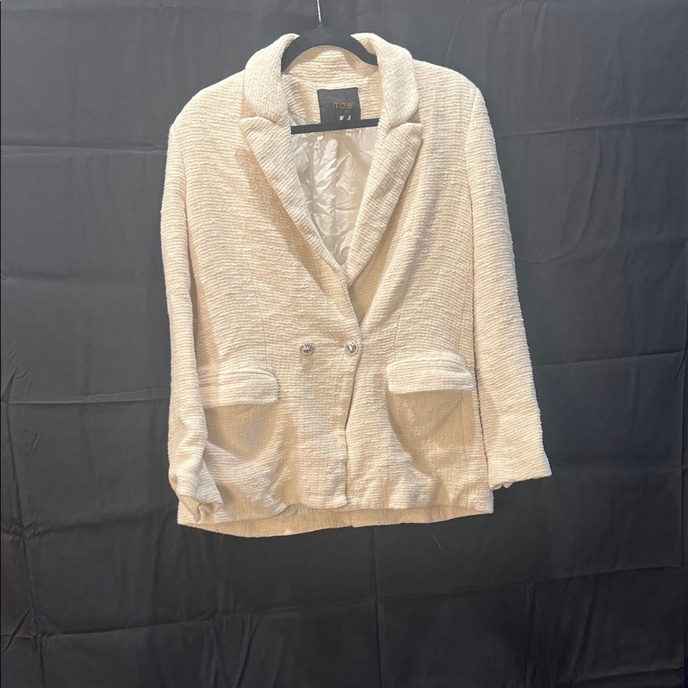 Maje Vileno Off-White Tweed Blazer