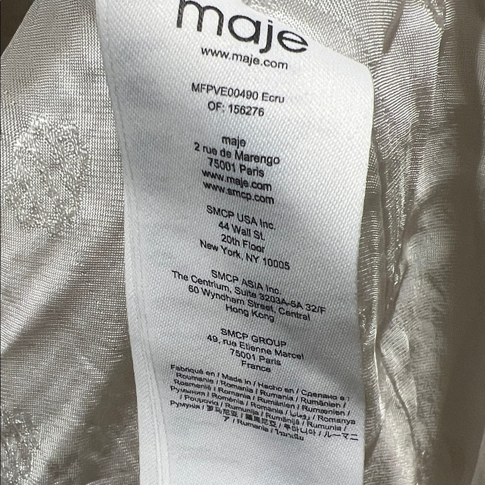 Maje Vileno Off-White Tweed Blazer