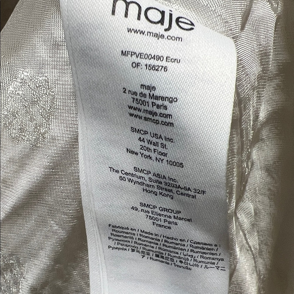Maje Vileno Off-White Tweed Blazer