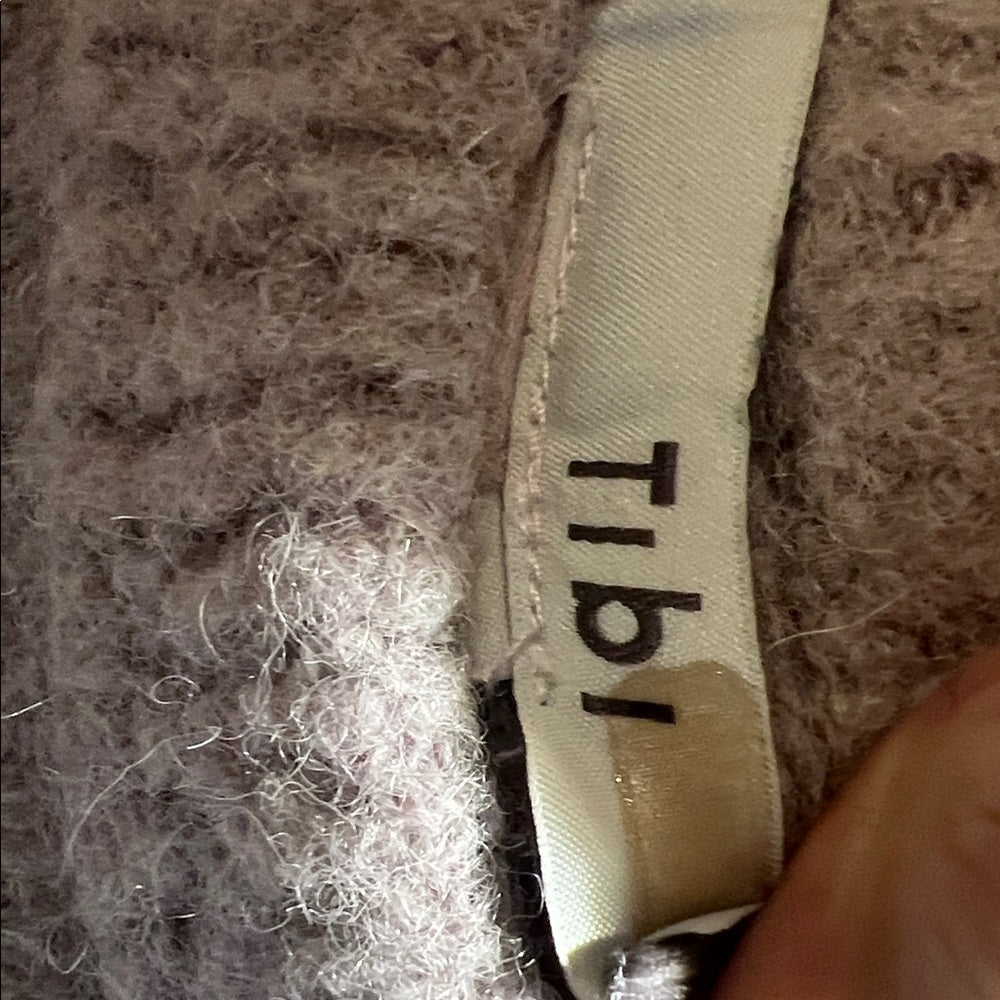 Tibi Textured Cream Crew Neck Alpaca Sweater