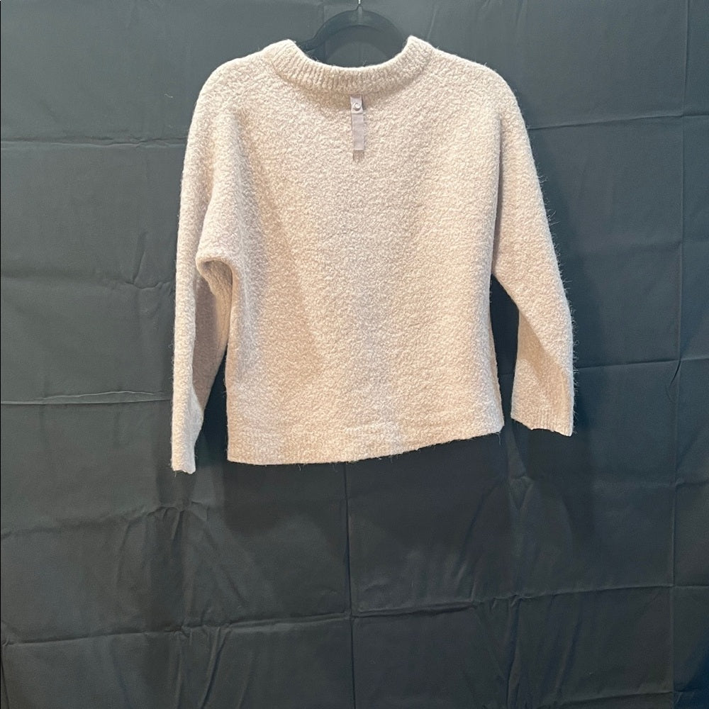 Tibi Textured Cream Crew Neck Alpaca Sweater