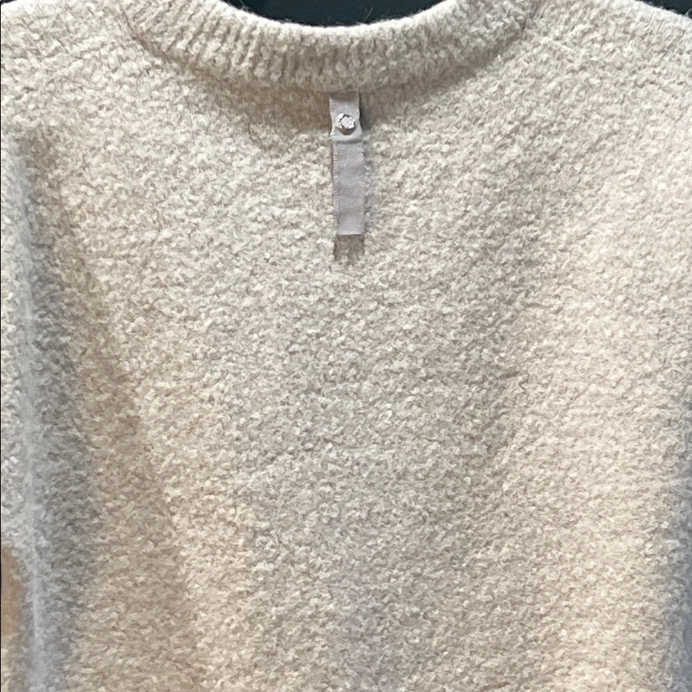 Tibi Textured Cream Crew Neck Alpaca Sweater