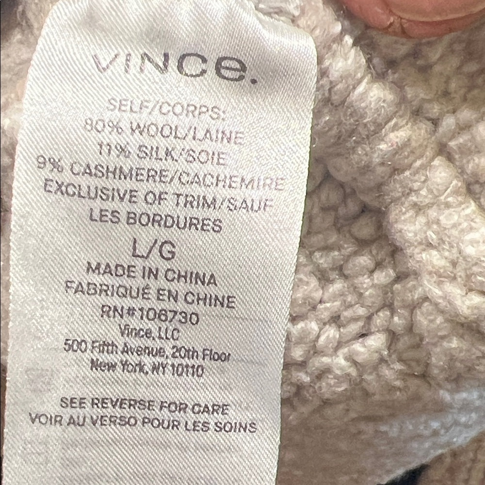 Vince Wool Cashmere Silk Funnel Neck Sweater