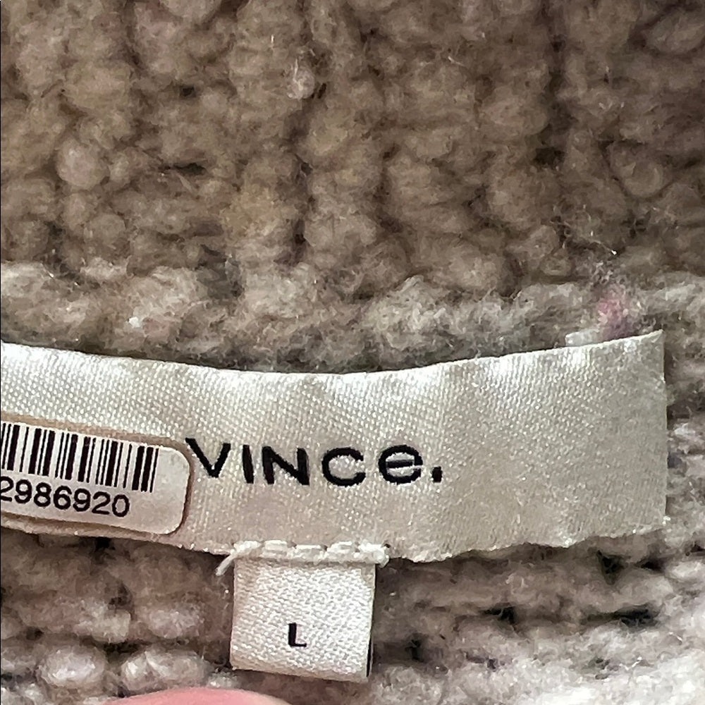 Vince Wool Cashmere Silk Funnel Neck Sweater