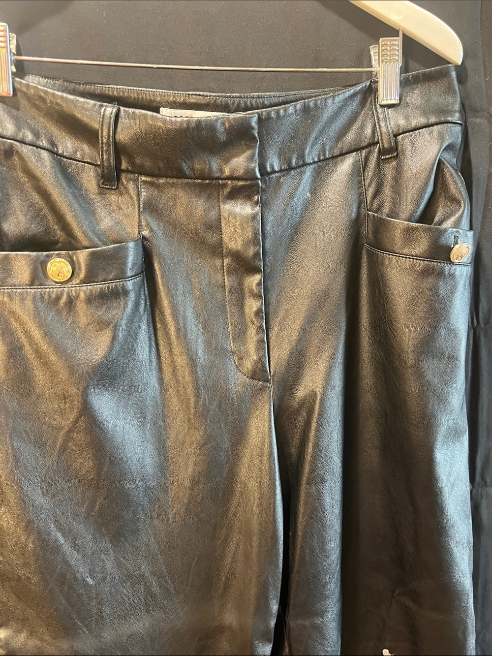 Derek Lam Black Faux Leather Pants
