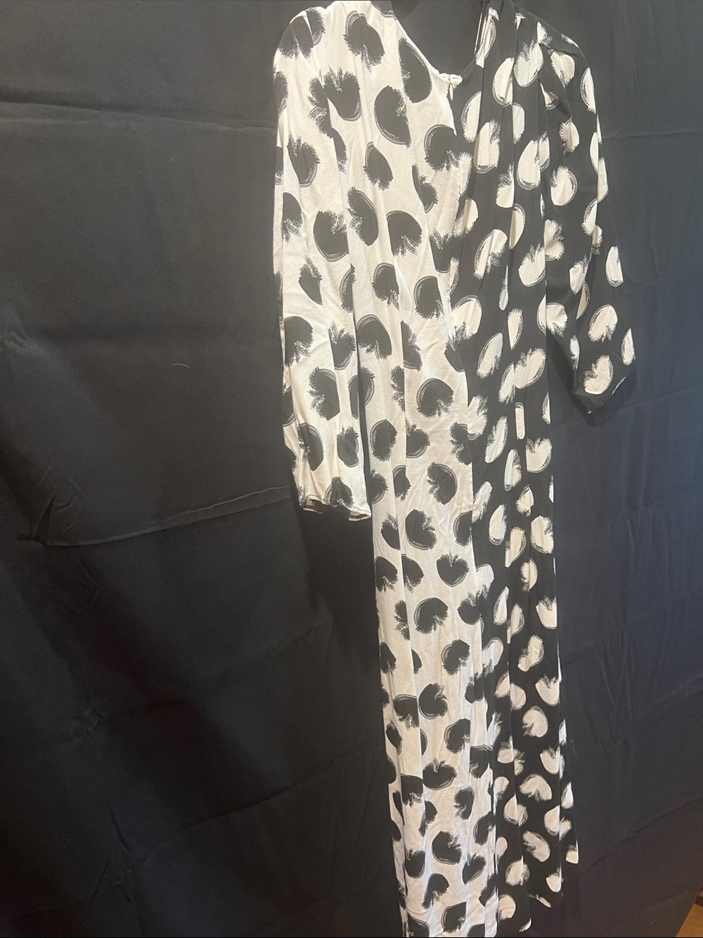 Boss Donotta Black & White Polka Palm Wrap Dress