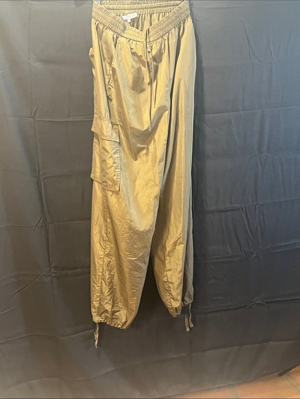 Tibi New York Olive Green Cargo Joggers | Utility Pants | Size - Small