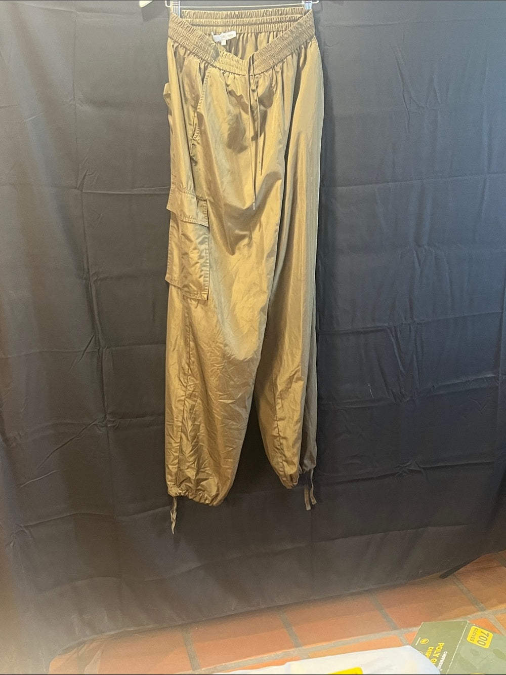 Tibi New York Olive Green Cargo Joggers | Utility Pants | Size - Small