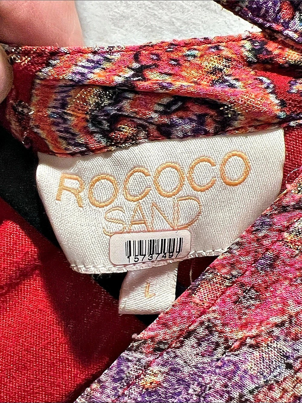 Rococo Sand Paisley Dress Red & Purple Large