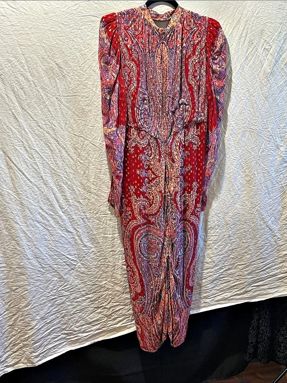 Rococo Sand Paisley Dress Red & Purple Large