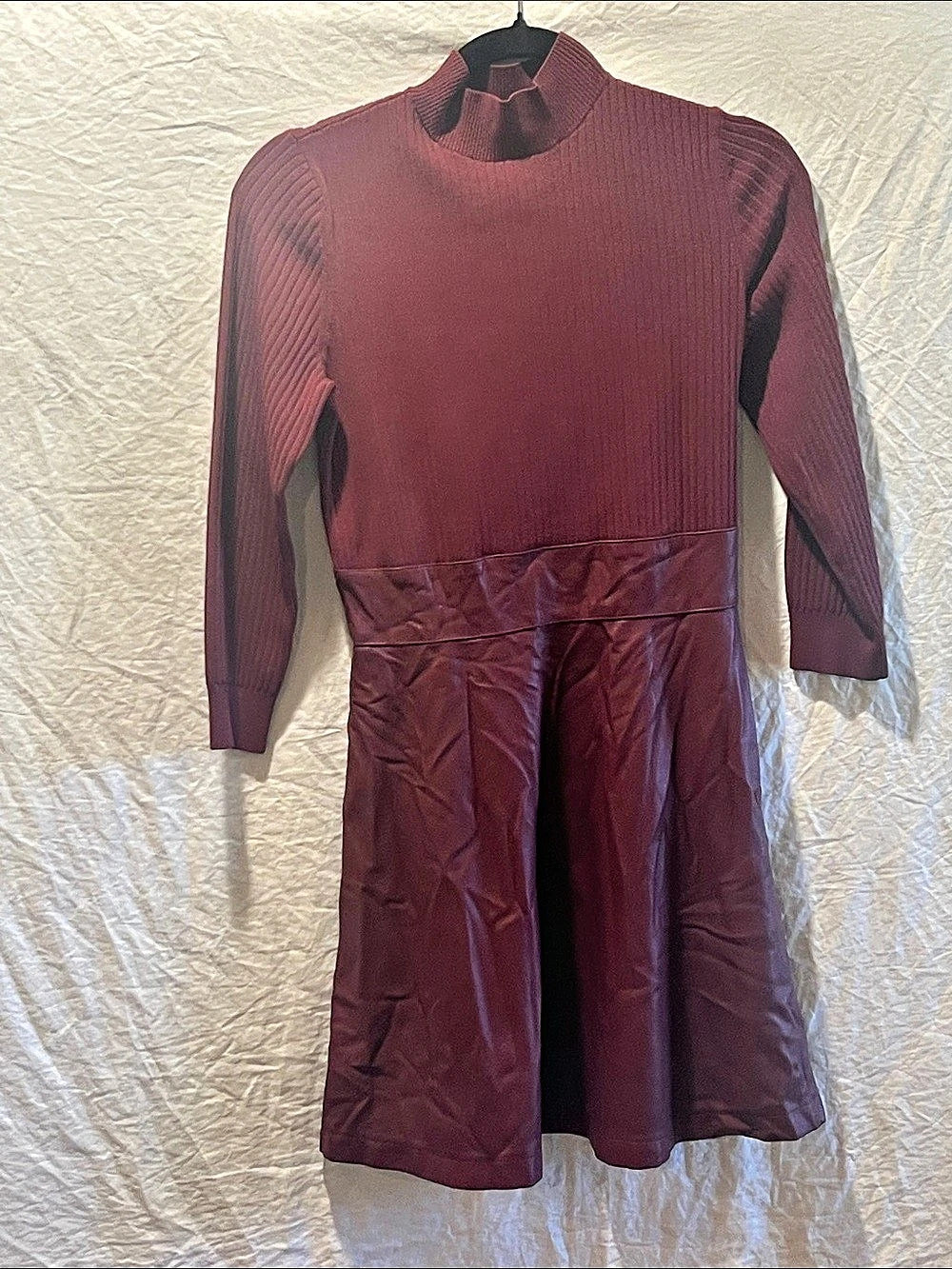 Shoshanna Burgundy Midi Dress Size Medium Like New